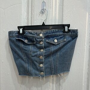 Denim Button-Up Skirt